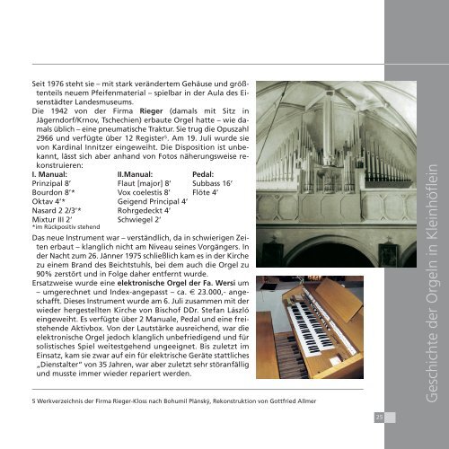 Festschrift - Eine Orgel für Kleinhöflein