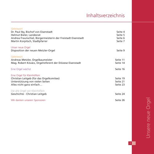 Festschrift - Eine Orgel für Kleinhöflein