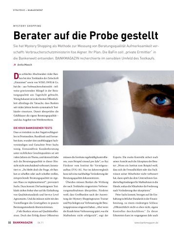 berater auf die probe gestellt