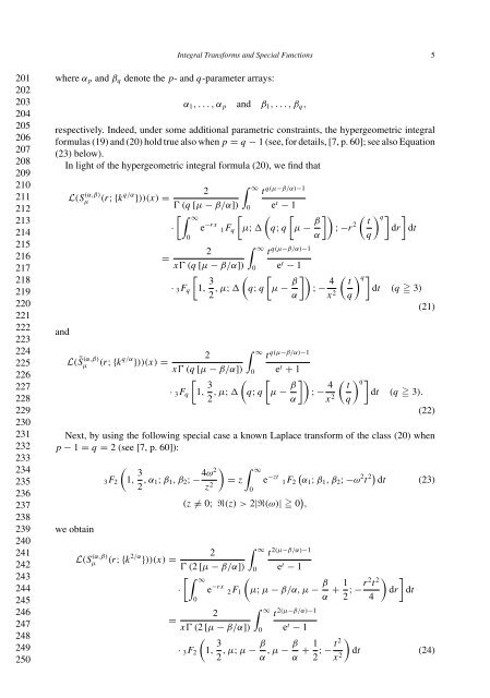 Integral representations and integral transforms of some families of ...