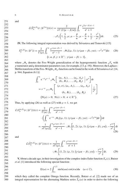 Integral representations and integral transforms of some families of ...