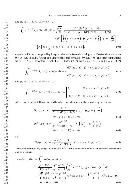 Integral representations and integral transforms of some families of ...