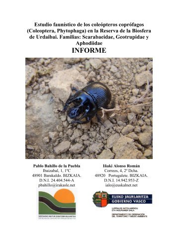 Estudio faunÃ­stico de los coleÃ³pteros coprÃ³fagos (Coleoptera ...