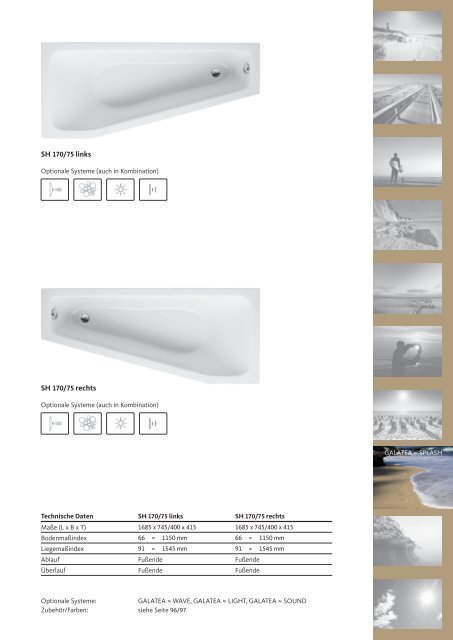 badewannen duschwannen poolsysteme lichtsysteme ... - Galatea