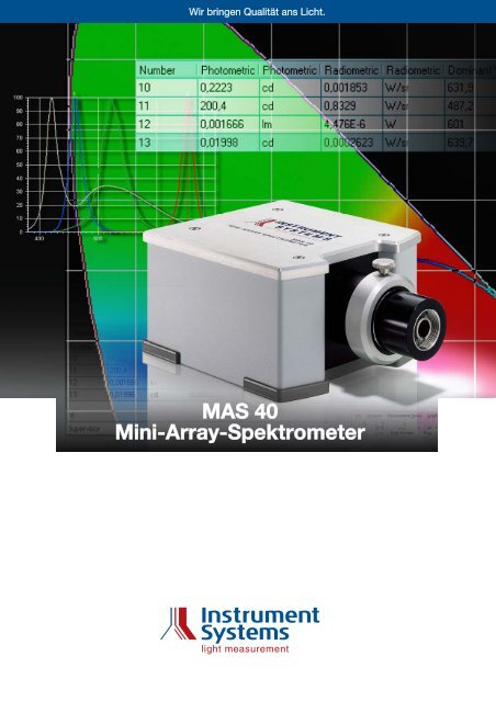 MAS 40 Mini-Array-Spektrometer - Instrument Systems