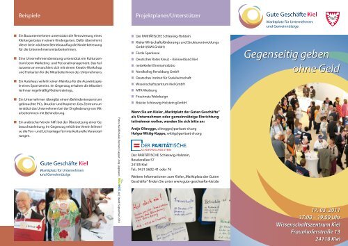 Flyer Marktplatz Der Paritatische Landesverband Schleswig Holstein