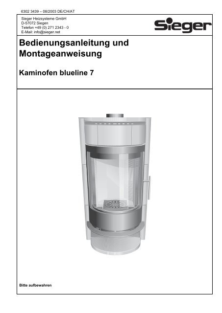 Bedienungsanleitung und Montageanweisung - Sieger Heizsysteme ...