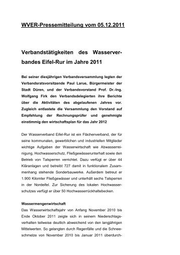 Vorlage allgemeine Schreiben - Wasserverband Eifel-Rur