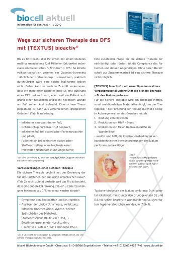 Wege zur sicheren Therapie des DFS mit [TEXTUS] bioactiv®