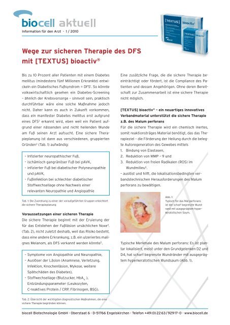 Wege zur sicheren Therapie des DFS mit [TEXTUS] bioactiv®