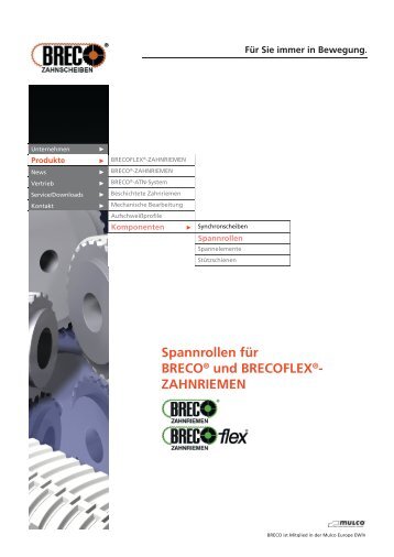 Spannrollen für BRECO® und BRECOFLEX®- ZAHNRIEMEN