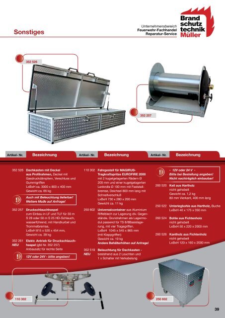 Lagerungen - Brandschutztechnik Müller GmbH