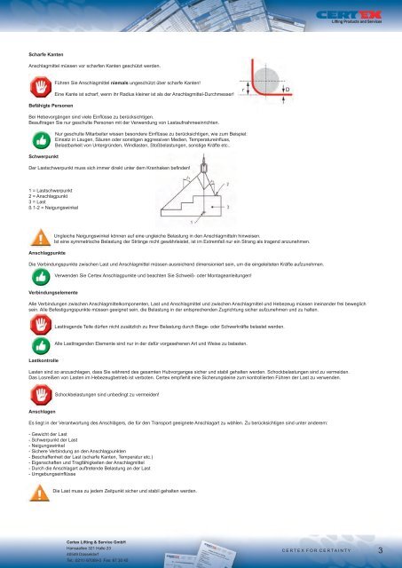 Betriebsanleitungen Montagehinweise - Certex Lifting & Service ...