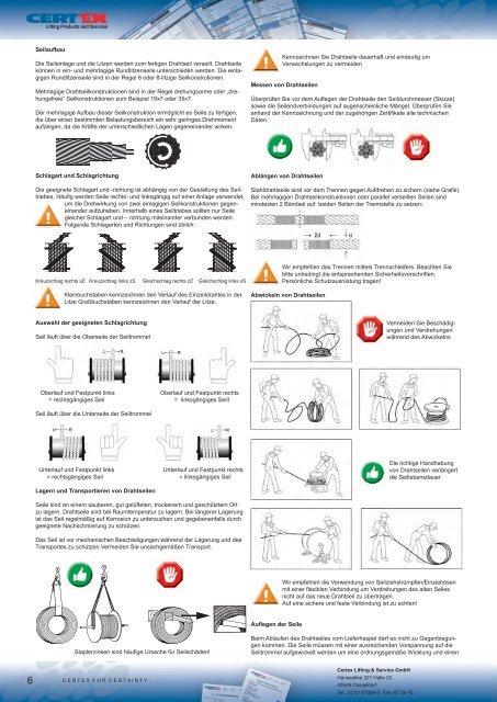 Betriebsanleitungen Montagehinweise - Certex Lifting & Service ...