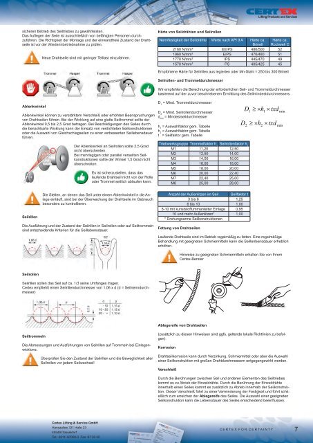 Betriebsanleitungen Montagehinweise - Certex Lifting & Service ...