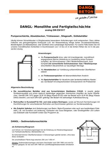 Monolithische Schachtbauten - Dangl Beton