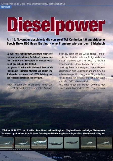 Dieselpower für die Beech Duke B60 ,PuF 2005