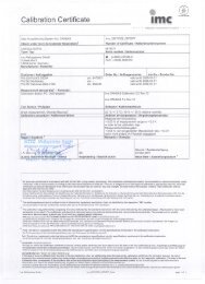 Calibration Certificate - imc Meßsysteme GmbH