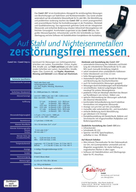 ComBi - D3 (plus) - SaluTron® Messtechnik GmbH