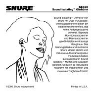 Shure SE420 User Guide German