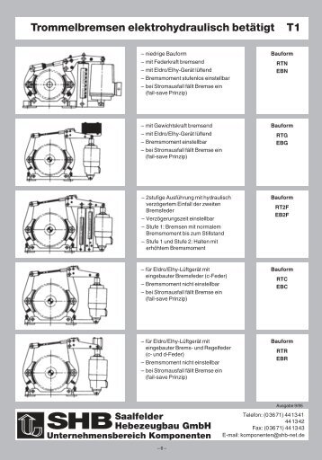 Bauformen RT EB - Saalfelder Hebezeugbau GmbH