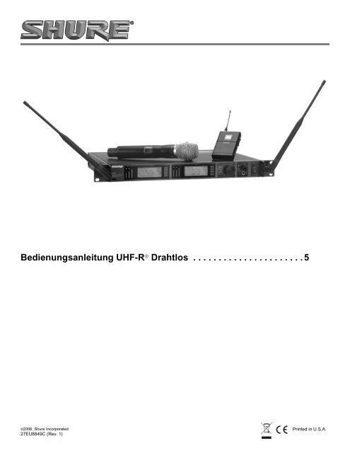 Shure UHF-R Wireless User Guide German