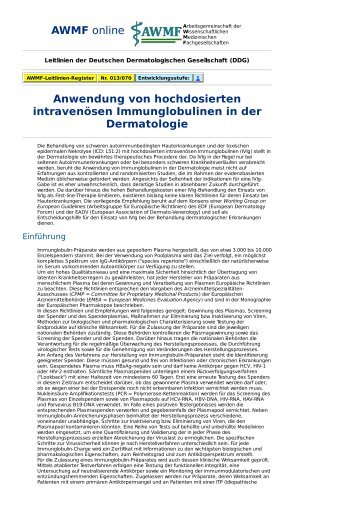 AWMF online - Leitlinien Dermatologie: Anwendung von ...