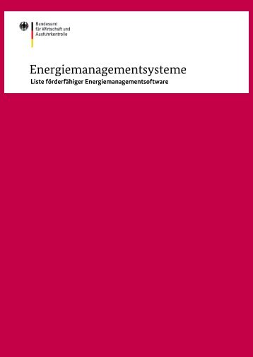 Liste förderfähiger Energiemanagementsoftware - Bafa