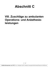 GOÄ-Kommentar: C VIII Zuschläge zu ambulanten Operations- - BDA