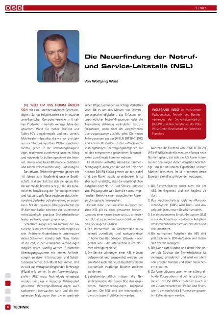 Die Neuerfindung der Notruf- und Service-Leitstelle (NSL) - BDGW