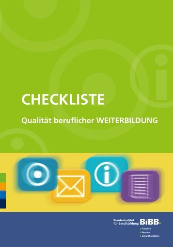 Checkliste Qualität beruflicher Weiterbildung - BiBB