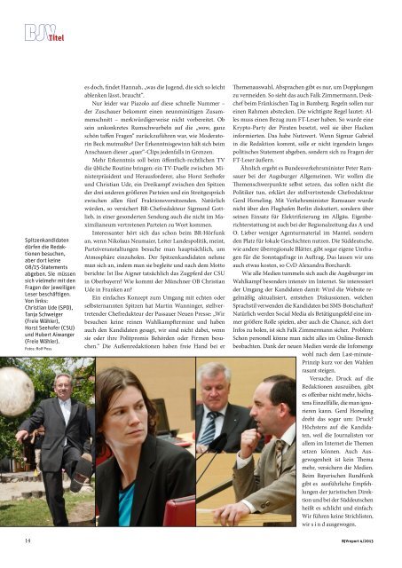 BJV Report 4 / 2013 - Bayerischer Journalisten Verband