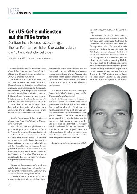 BJV Report 4 / 2013 - Bayerischer Journalisten Verband