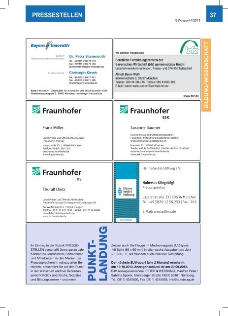 BJV Report 4 / 2013 - Bayerischer Journalisten Verband