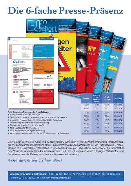 BJV Report 4 / 2013 - Bayerischer Journalisten Verband