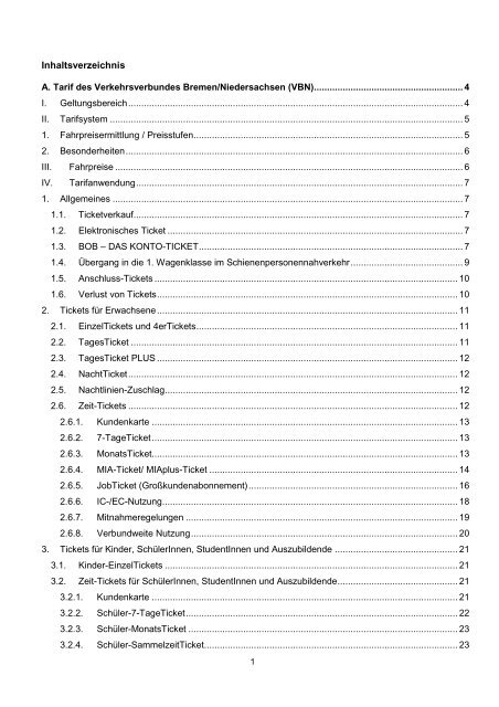 Tarifbestimmungen 2013 - BSAG