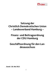 Satzung der Christlich Demokratischen Union ... - CDU Hamburg
