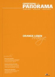 Panorama 1/2013: Orange leben - Die Pilgermission St. Chrischona