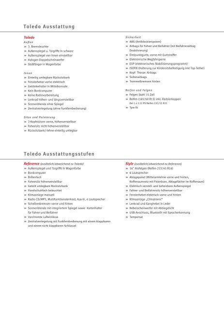 Preisliste im PDF-Format - SEAT Österreich