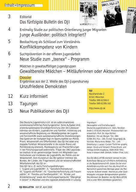 Das fünfzigste Bulletin des DJI - Deutsches Jugendinstitut e.V.