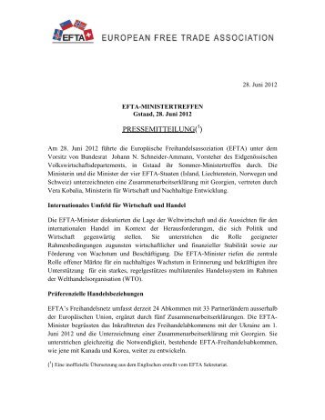 PRESSEMITTEILUNG( ) - EFTA