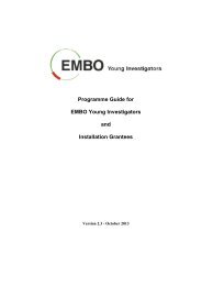 Young Investigator Programme guide (pdf) - EMBO