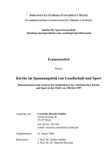 Kirche im Spannungsfeld von Gesellschaft und Sport - Evangelische ...