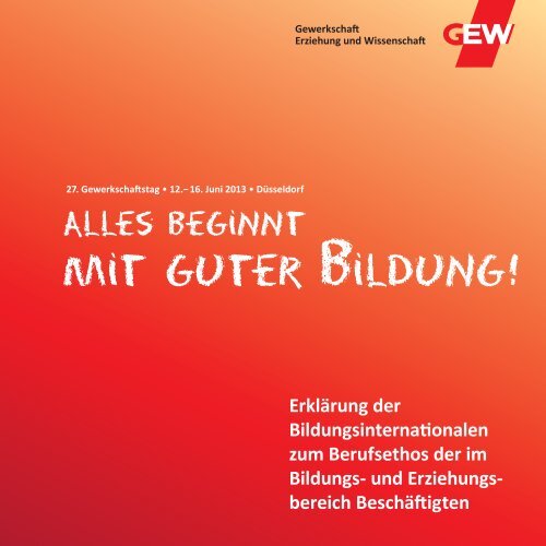 Berufsethos der Bildungsinternationalen - GEW