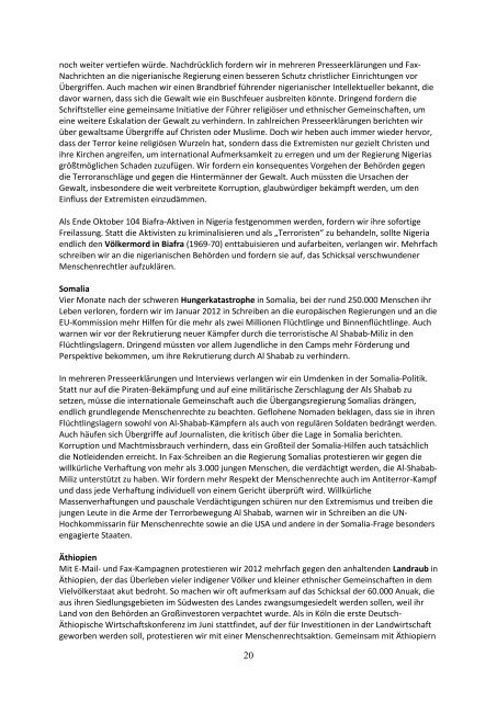 Arbeitsbericht 2012 im pdf Format - Gesellschaft für bedrohte Völker