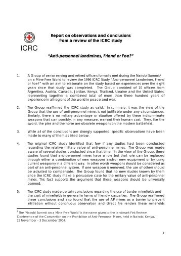 Anti-personnel landmines, Friend or Foe? - ICRC