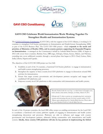 GAVI CSO Constituency: Celebrating the World Immunization Week