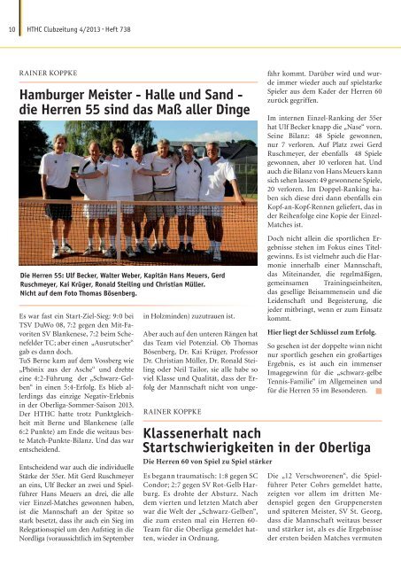 Die 1. Herren Aufstieg in die Oberliga - Harvestehuder Tennis- und ...