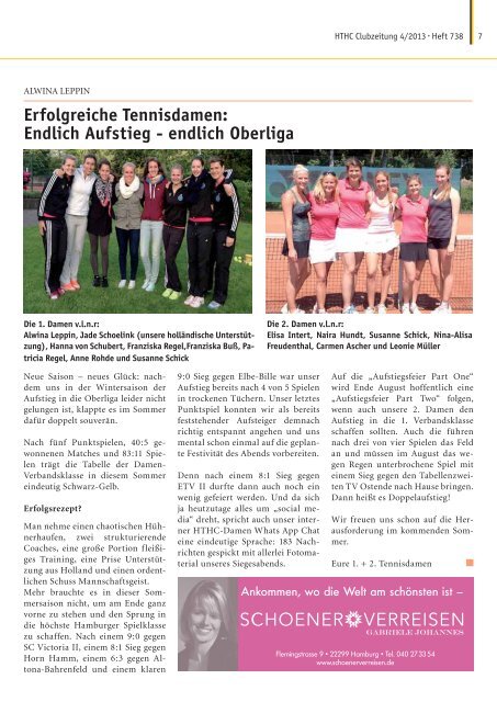 Die 1. Herren Aufstieg in die Oberliga - Harvestehuder Tennis- und ...