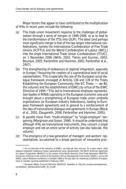 CROSS-BORDER SOCIAL DIALOGUE AND AGREEMENTS: An ...